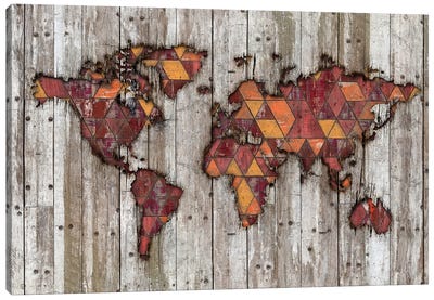 Abstract Natural Skin World Map Canvas Art Print - Diego Tirigall