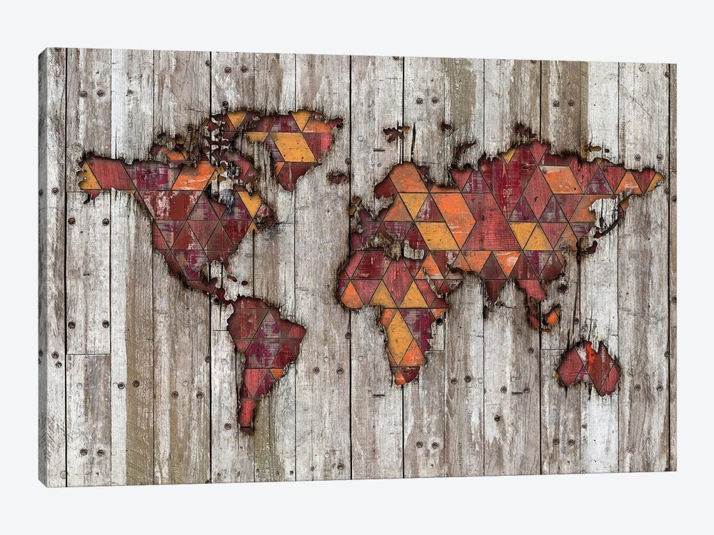 Abstract Natural Skin World Map by Diego Tirigall 1-piece Canvas Art