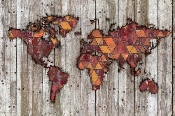 Globes: Abstract Natural Skin World Map by Diego Tirigall