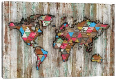 Rural World Map Canvas Art Print - Diego Tirigall