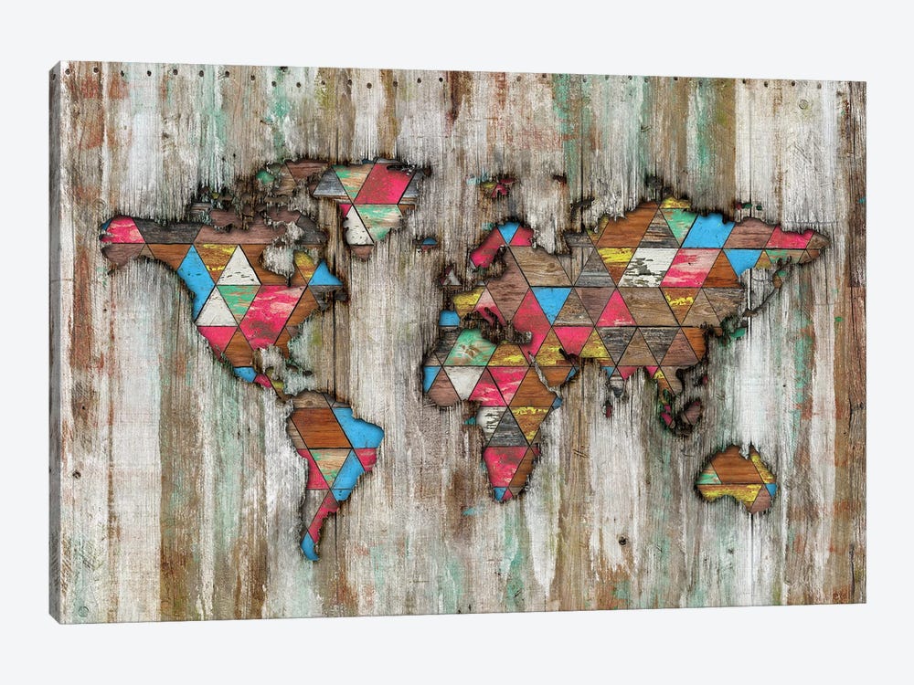 Rural World Map by Diego Tirigall 1-piece Canvas Print