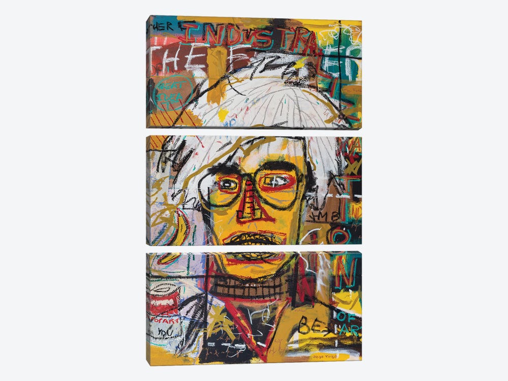 Warhol Portrait by Diego Tirigall 3-piece Canvas Artwork