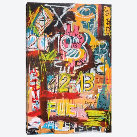 Satoshi Nakamoto Logged Off Canvas Print #MXS307} by Diego Tirigall Art Print