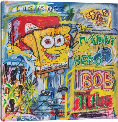 Sponge Bob Canvas Art Print - Cartoon & Animated TV Show Art