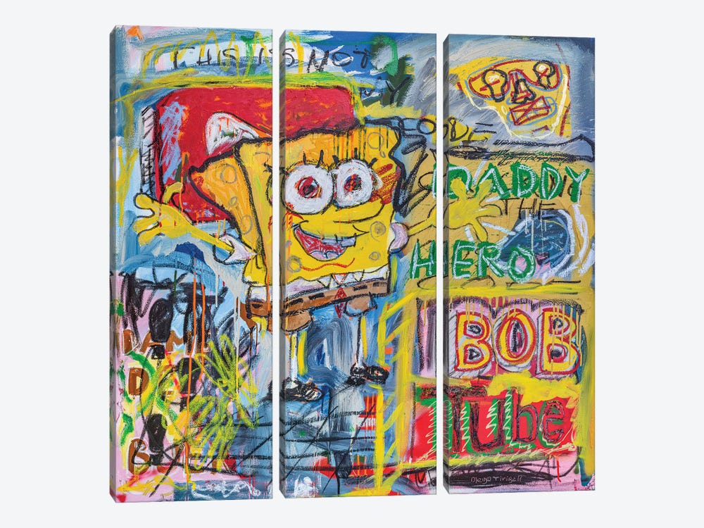 Sponge Bob by Diego Tirigall 3-piece Canvas Print
