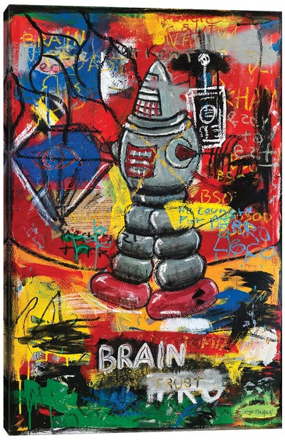 Braintrust Canvas Art Print - Expressive Street Art