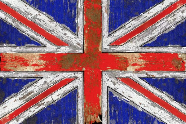 International Flags: UK Vintage Wood by Diego Tirigall