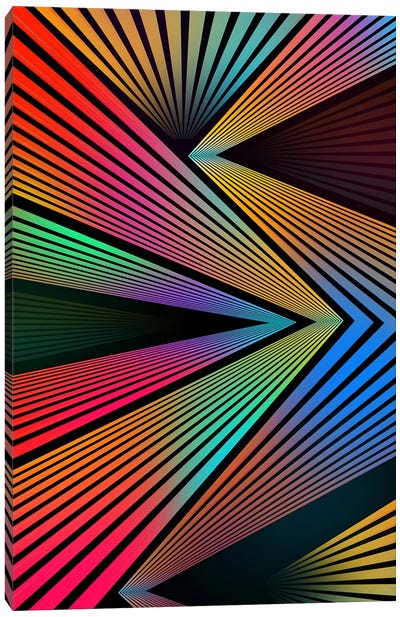 Crazy Ranibow Canvas Art Print - Geometric Pop