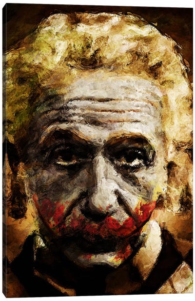 Einstein The Joker Canvas Art Print - Halloween Art
