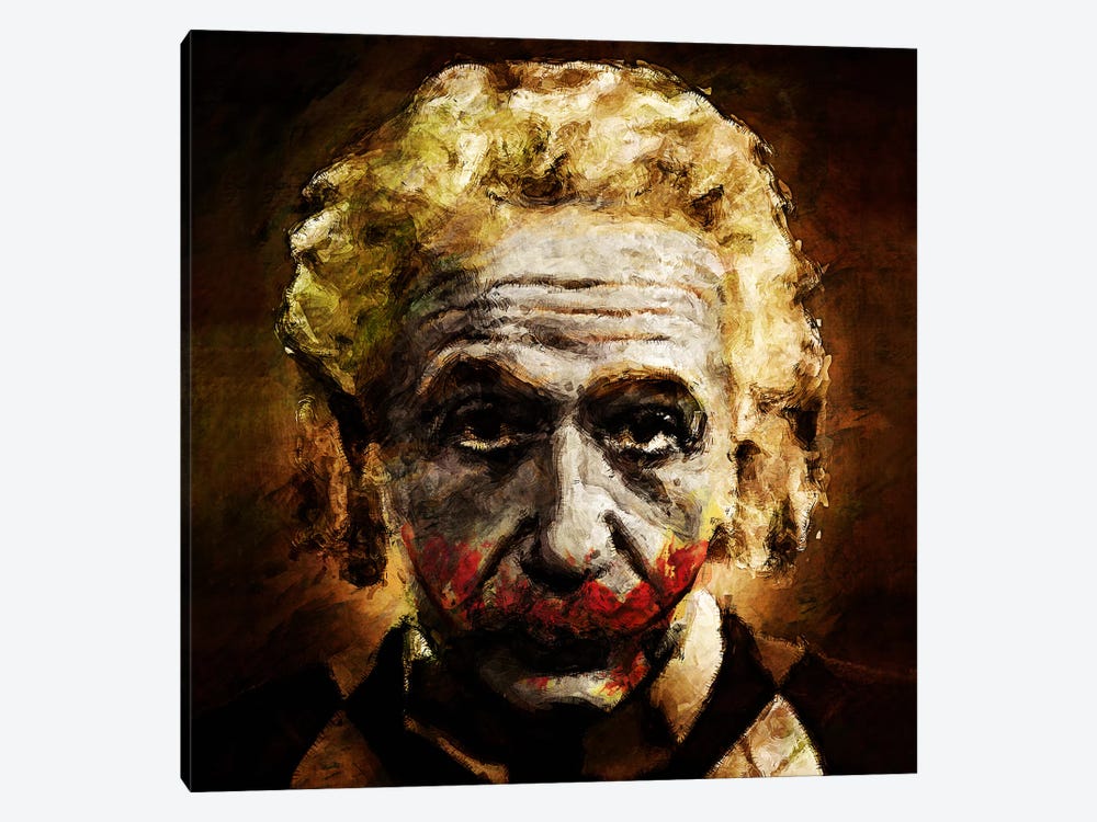 Einstein The Joker (Relatively Funny) by Diego Tirigall 1-piece Canvas Artwork