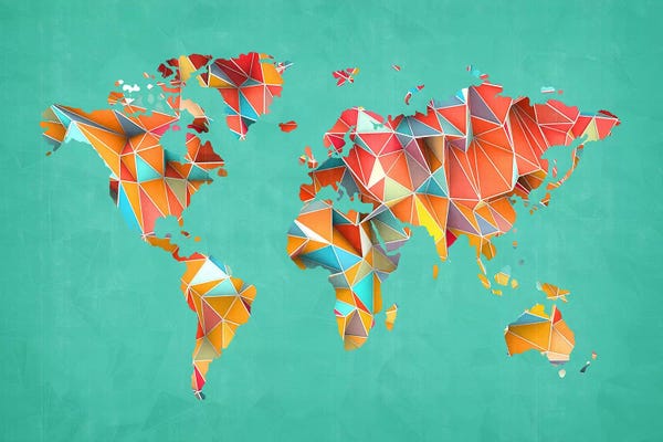 Kids Educational Art: Geometric Map #3 by Diego Tirigall