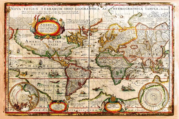 Dark Academia: Vintage Map by Diego Tirigall