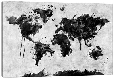 Wild World Canvas Art Print - Large Map Art