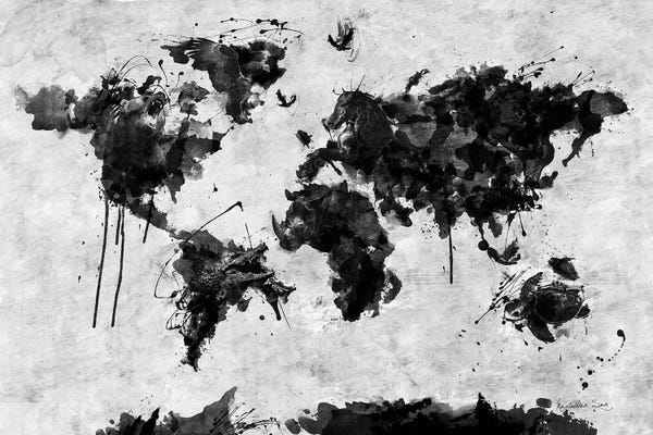 Large Black & White Art - Canvas Prints: Wild World by Diego Tirigall