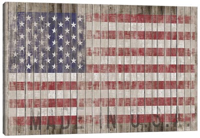 American Flag I Canvas Art Print - Man Cave Decor
