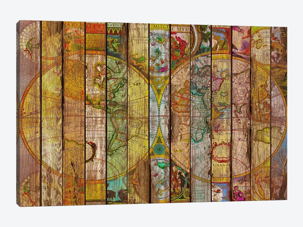 Around the World in Thirteen Maps by Diego Tirigall 1-piece Art Print
