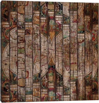 Encrypted Map A Canvas Art Print - Natural Forms