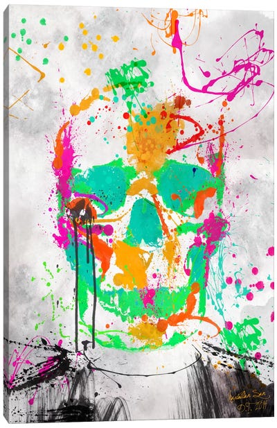 Dead Color Skull #2 Canvas Art Print - Skull Art