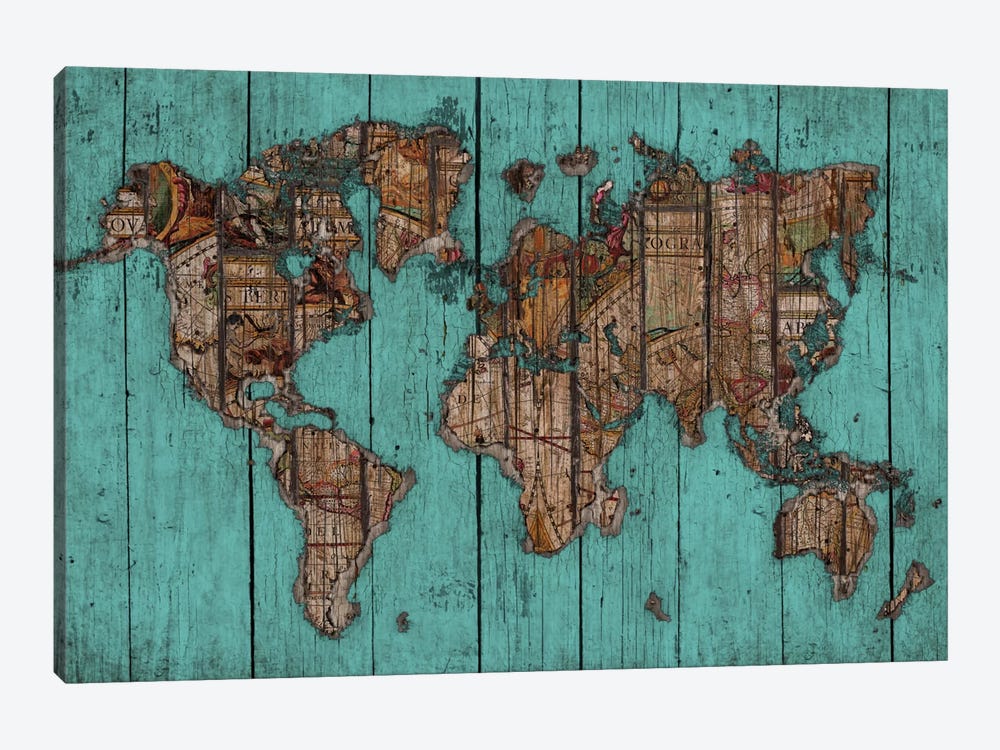Wood Map #2 by Diego Tirigall 1-piece Art Print