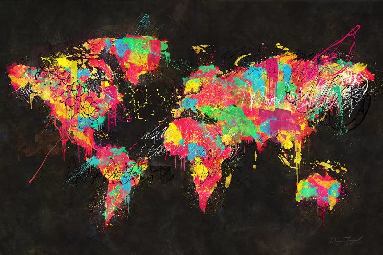 Psychedelic Continents by Diego Tirigall wall art