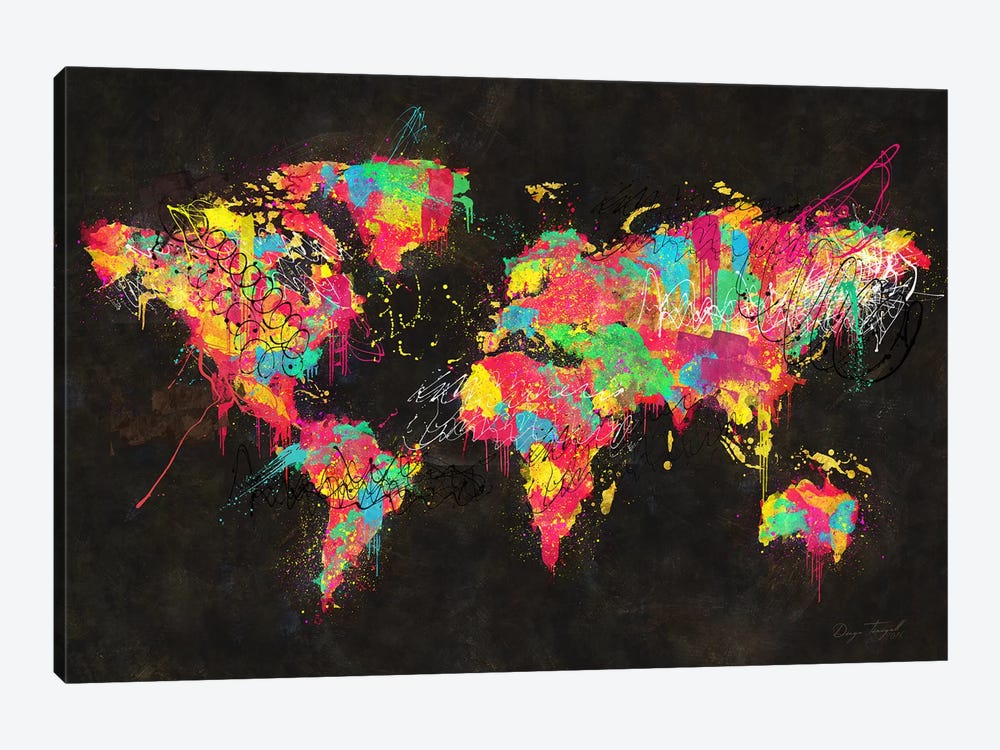 Psychedelic Continents by Diego Tirigall 1-piece Canvas Wall Art