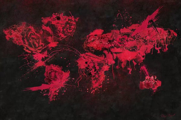 Large Map Art - Canvas Prints: Velvet Flowers by Diego Tirigall