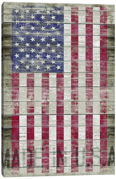 American Flag II Canvas Art Print - Rustic Décor