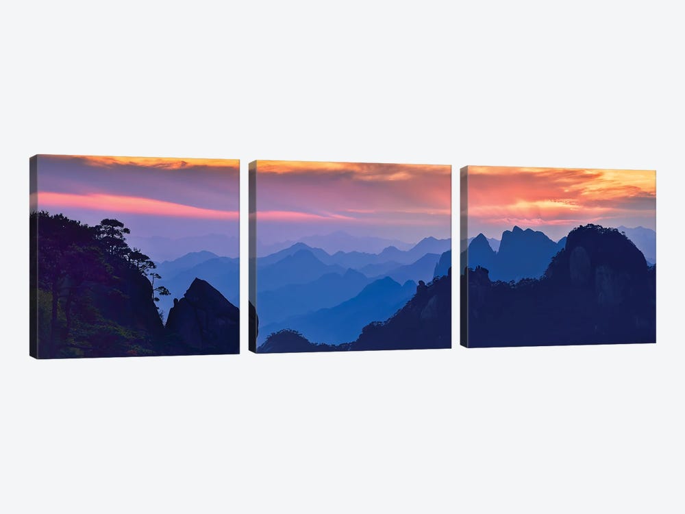 Sanqing Mountain Sunset 3-piece Canvas Artwork