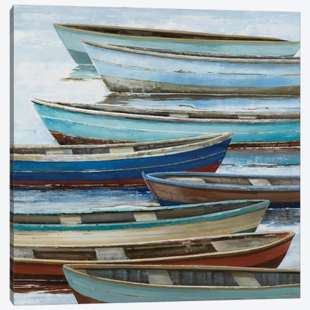 Anchored Boats Canvas Print #MXX1} by Max Maxx Canvas Art Print