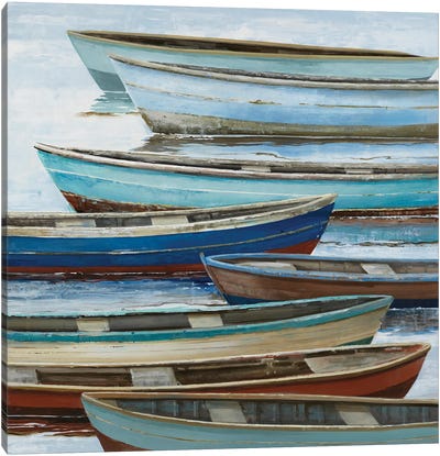 Anchored Boats Canvas Art Print