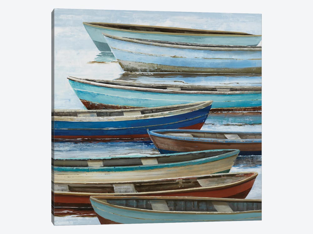 Anchored Boats by Max Maxx 1-piece Canvas Art Print