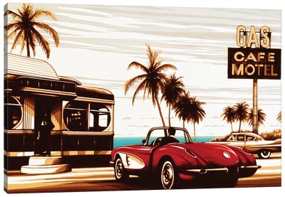 Diner By The Sea Canvas Art Print