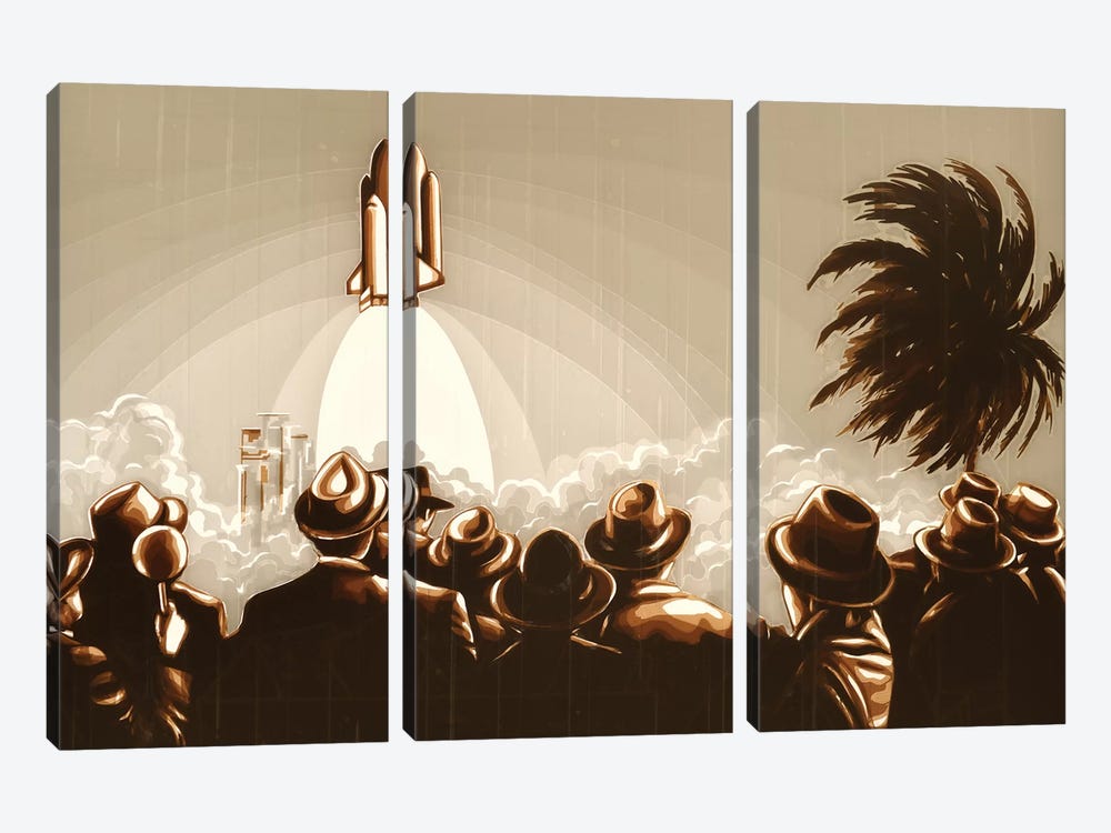 Space Shuttle by Max Zorn 3-piece Canvas Art Print