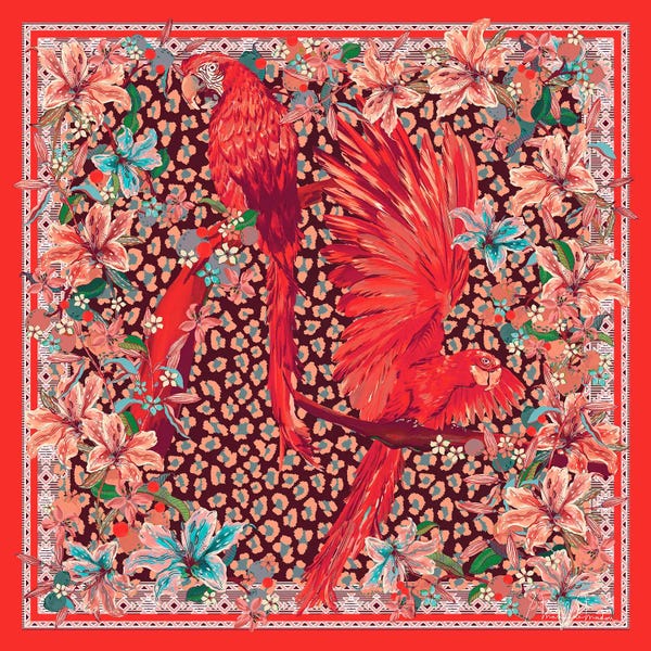 Lilies: Red Parrot Couple by Marylene Madou