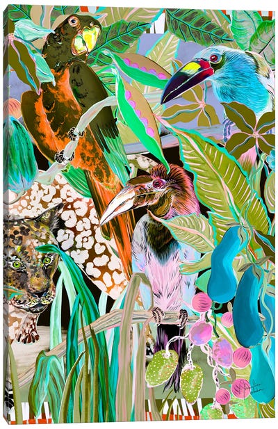 Mexico Jungle Birds Canvas Art Print - Marylene Madou