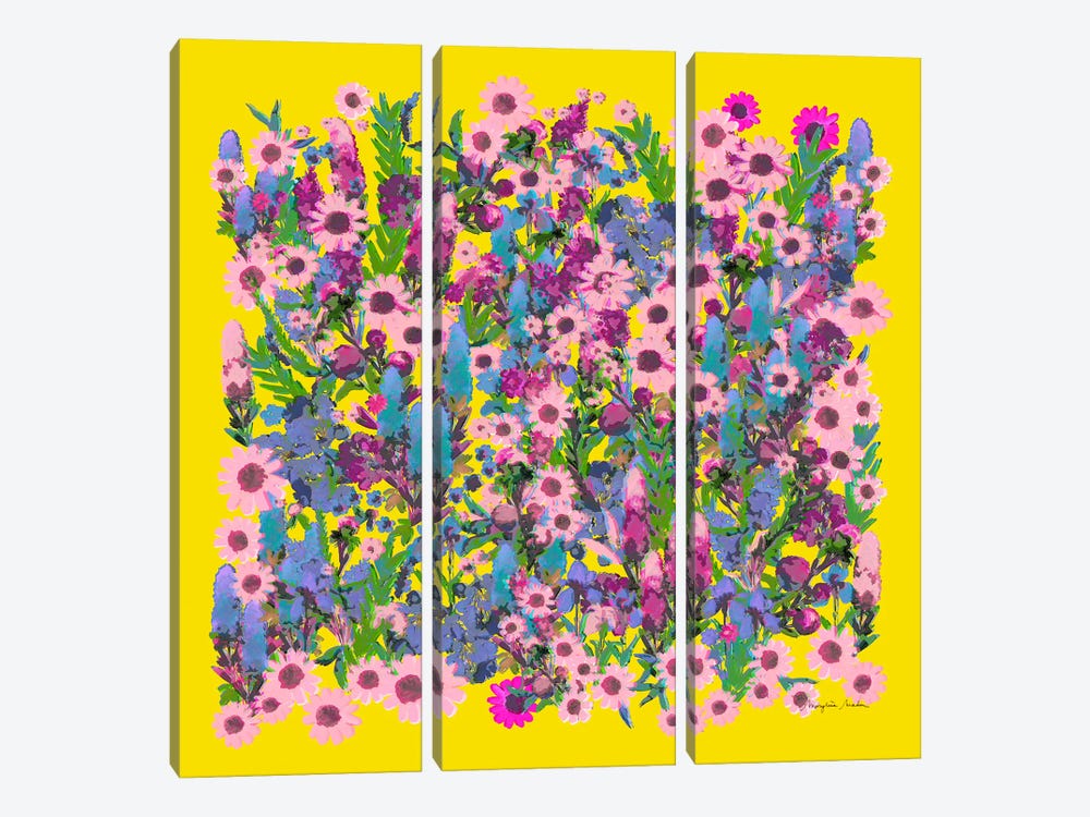 Sunny Flowers by Marylene Madou 3-piece Canvas Artwork