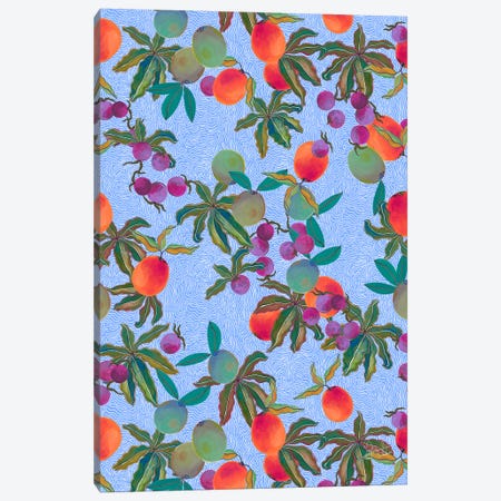 Exotic Fruits Wavy Lines Canvas Print #MYD17} by Marylene Madou Canvas Print