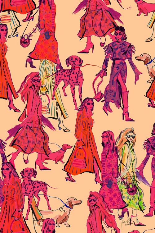 Streetstyle Dogs And Girls by Marylene Madou wall art