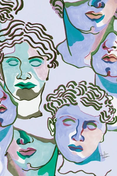 Sculptures & Statues: Greek Statues Pastel Blue by Marylene Madou