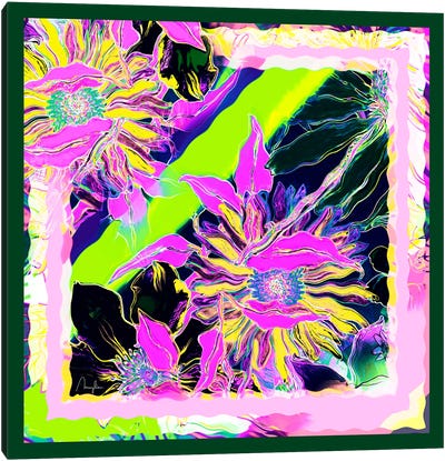 Grilled Neon Blooms Canvas Art Print - Marylene Madou