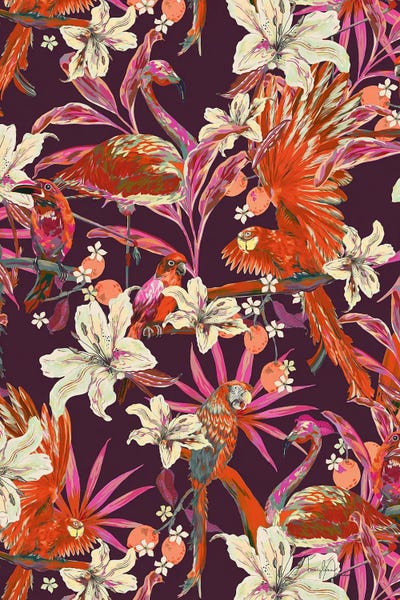 Marylene Madou: Jungle Birds Flamingo Parrots by Marylene Madou
