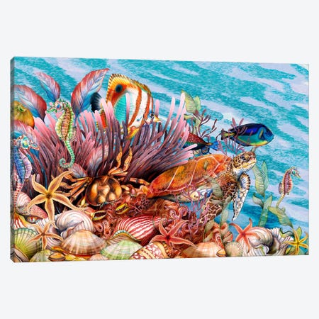 Just Keep Swimming Reef Canvas Print #MYD5} by Marylene Madou Canvas Artwork
