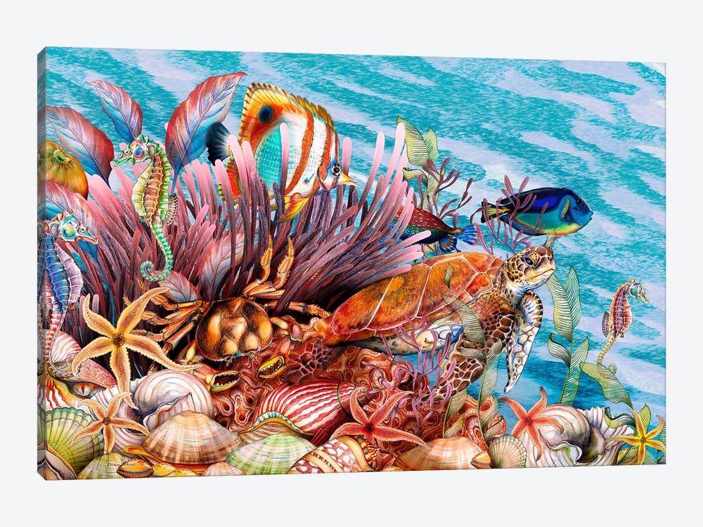 Just Keep Swimming Reef by Marylene Madou 1-piece Canvas Art