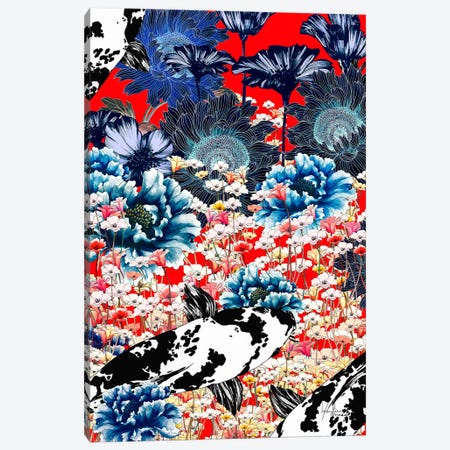 Chinese Vase Koi Canvas Print #MYD7} by Marylene Madou Canvas Artwork
