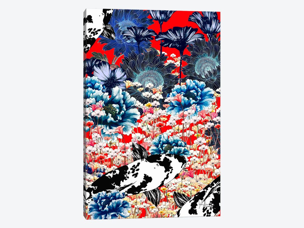 Chinese Vase Koi by Marylene Madou 1-piece Canvas Wall Art