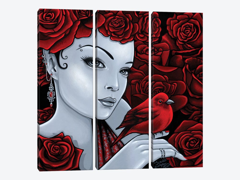 Scarlet by Myka Jelina 3-piece Canvas Wall Art
