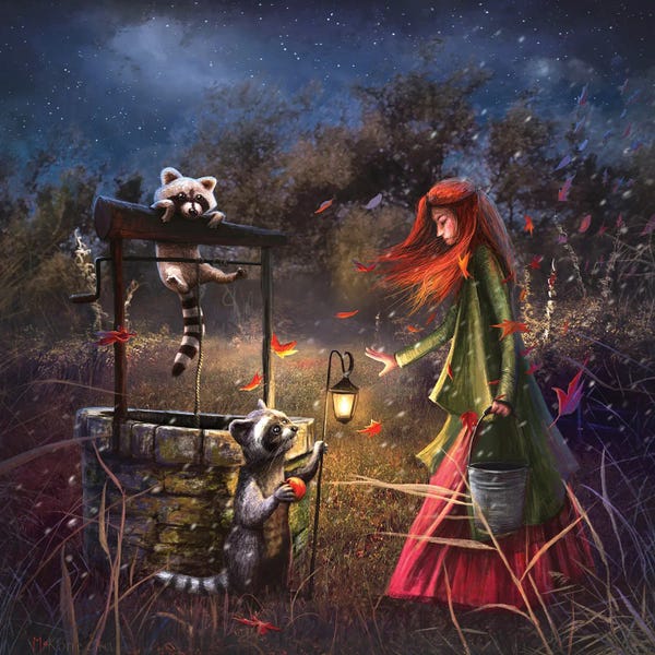 Raccoons: First Snow by Matylda Konecka