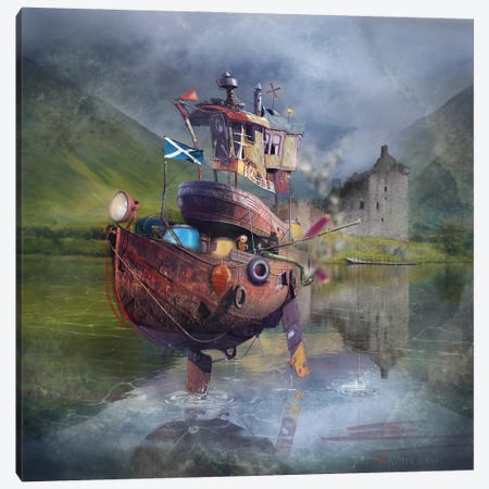Fishing Boat Canvas Print #MYL12} by Matylda Konecka Canvas Wall Art