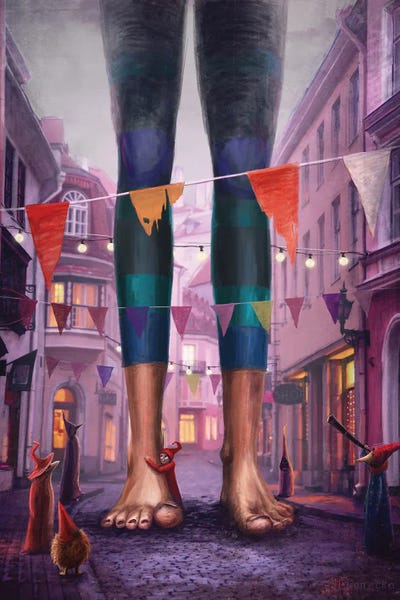 The Visitor by Matylda Konecka framed canvas print