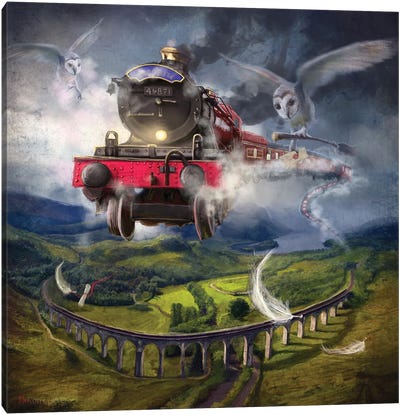 The Glenfinnan Express Canvas Art Print - Fantasy Movie Art